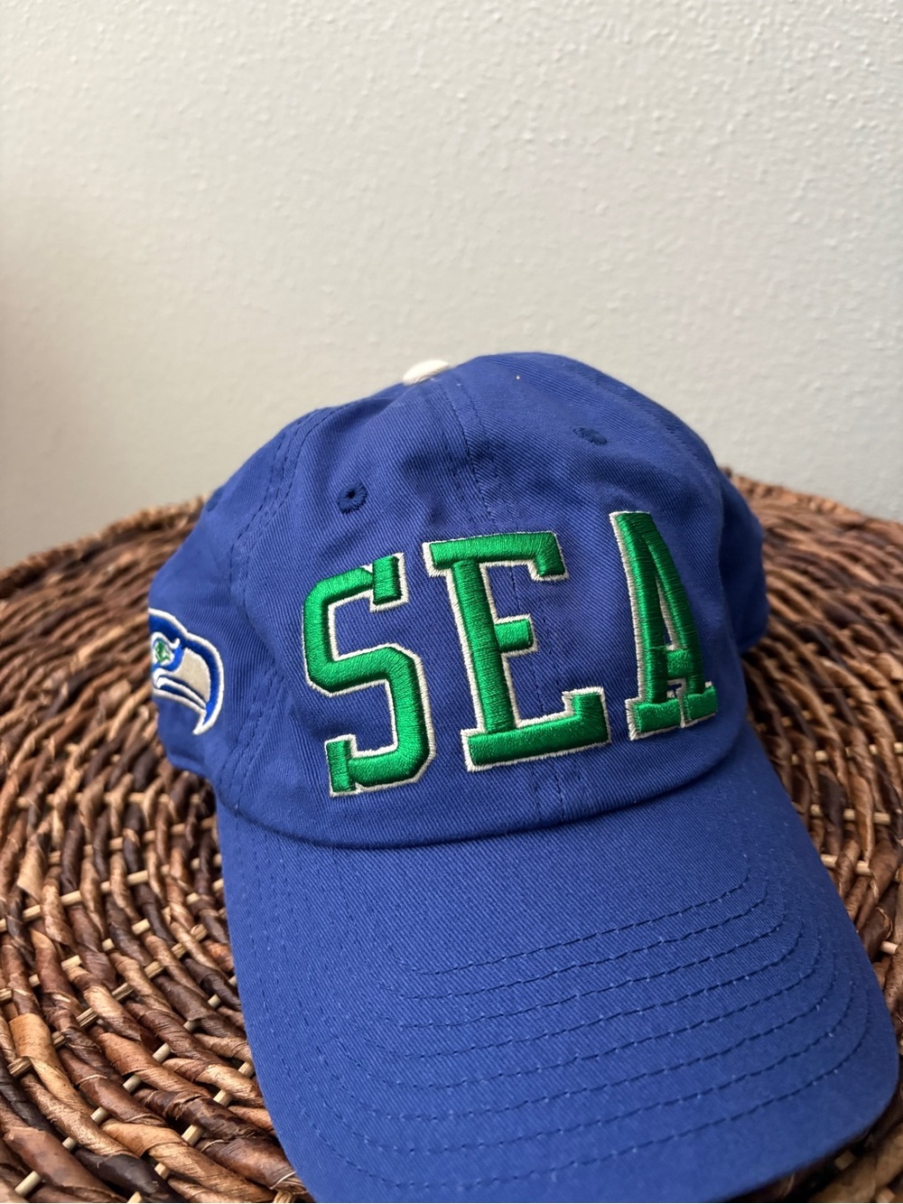 NFL Seattle Seahawks Throwback Logo Hat Blue Adjustable - One Size Fits All